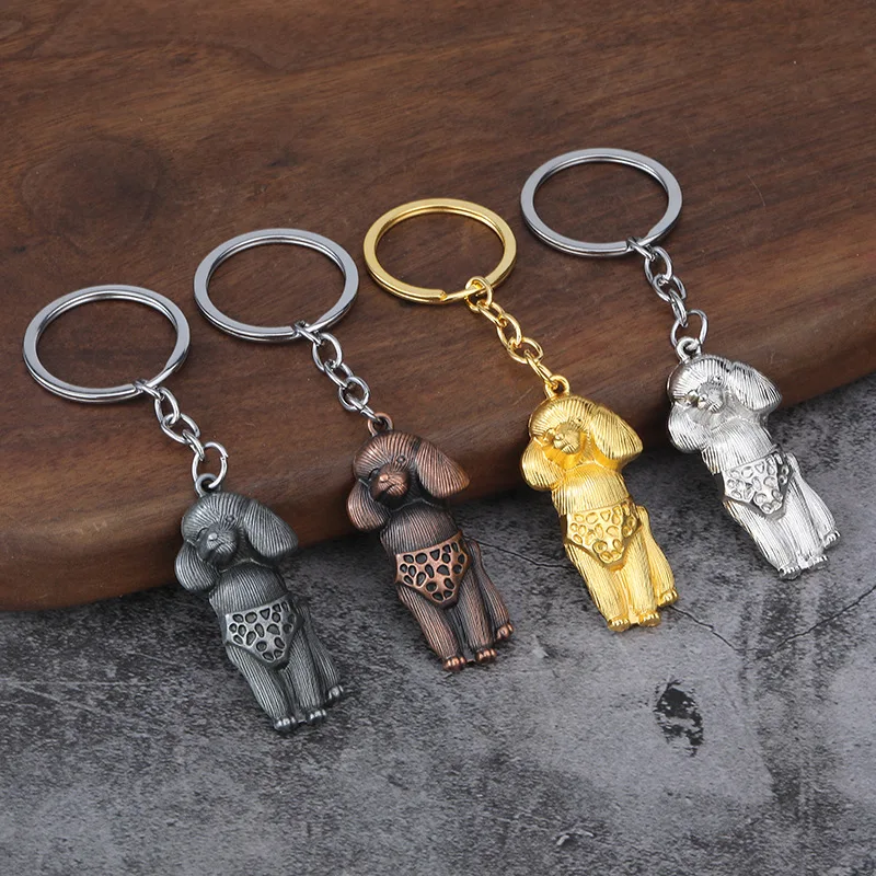1PC Luxury DIY Keychain, Inspired Creative Poodle Keychain, Women's Car Bag Metal Keychain Accessories Pendant, Car Hanging Accessories Luggage Accessories Personalized Gifts