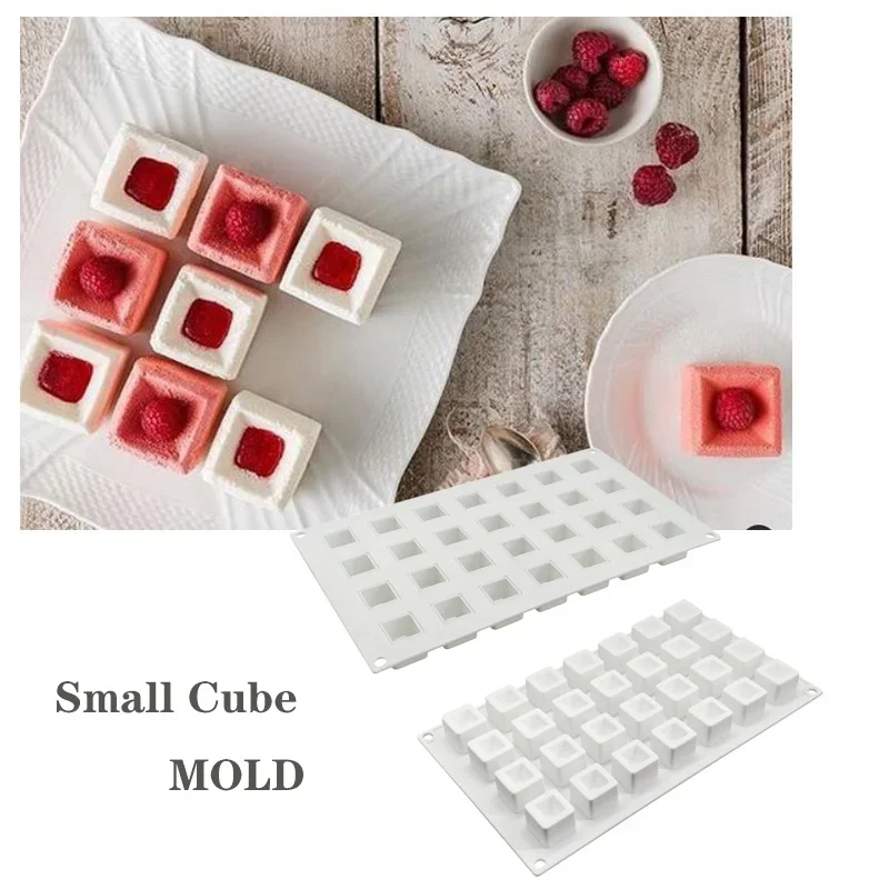 New 28 Holes Rubik's Cube Concave Mold Square Sandwich Mousse Mold Silicone Molds for Chocolate Cake Mold Dessert Tool