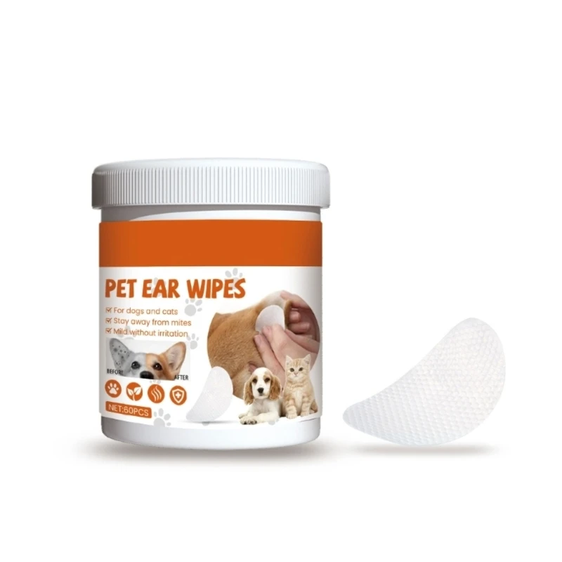 Cleansing Wipes for Pet Ears for Grooming Dog Keep Non-Irritating for Ears Tear Remover Grooming Non-woven Pads