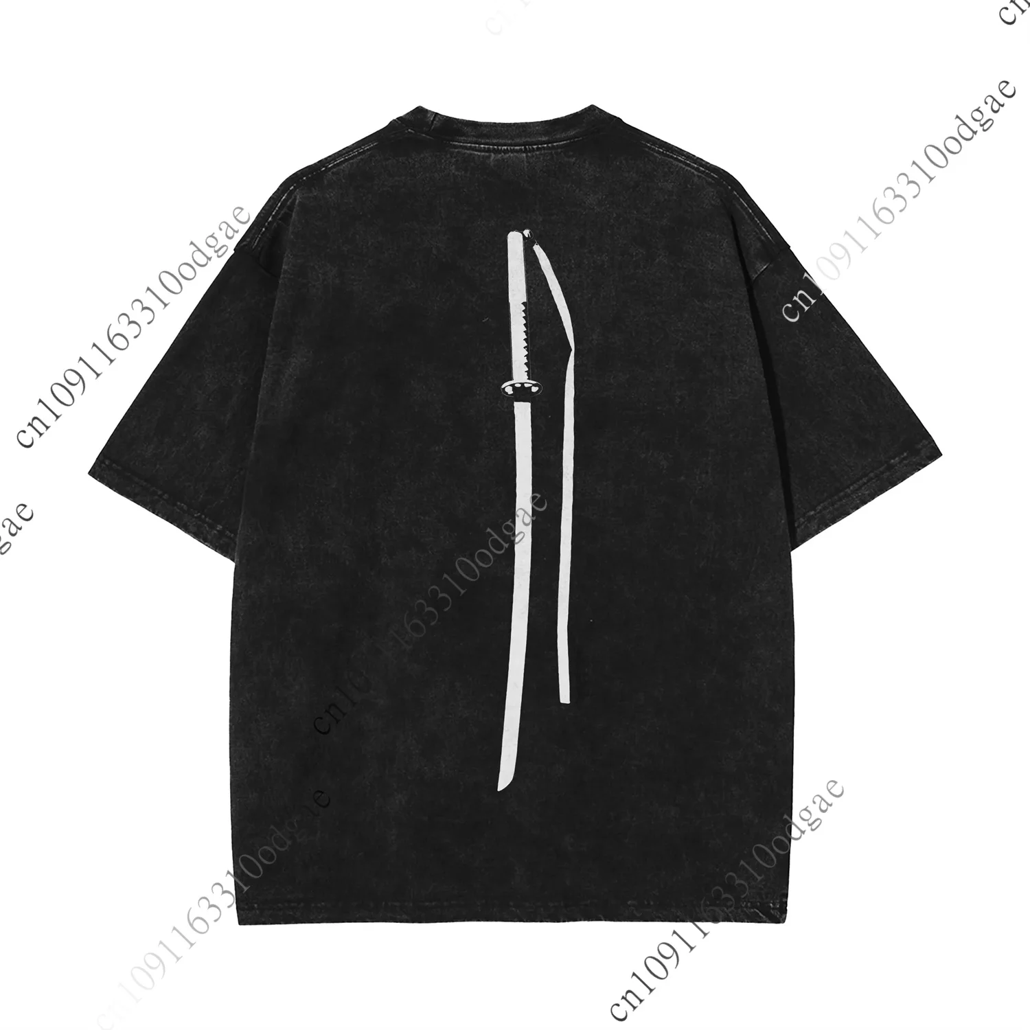 Camiseta lavada Vintage de Rukia Bleach, regalo para niñas, camiseta gráfica de Manga de Anime, ropa de calle Y2k para hombres, Top de manga corta de algodón para mujeres