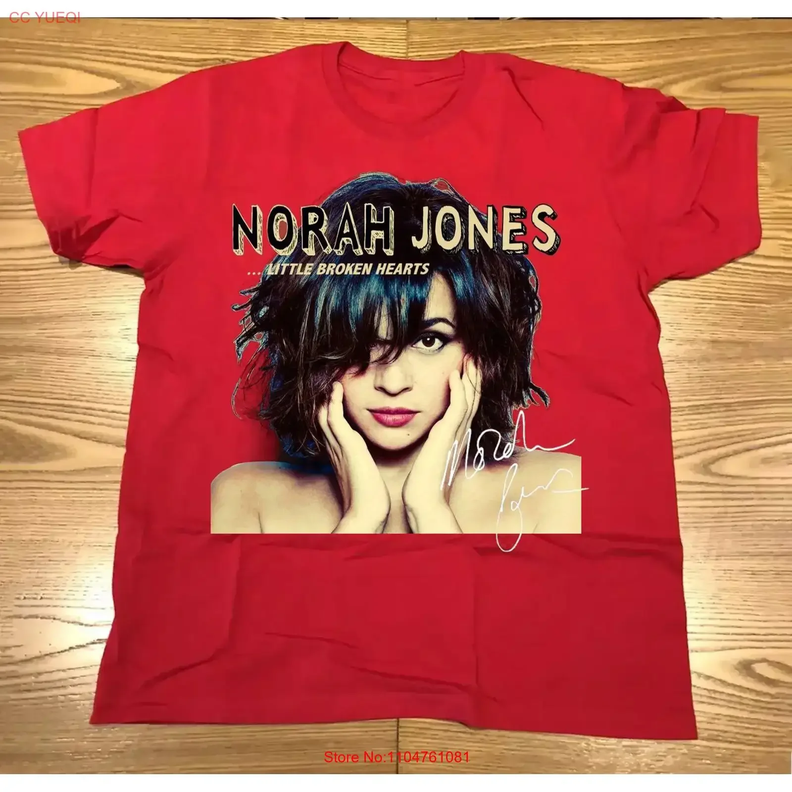 New Trend Norah Jones Red Color Full Size Funny For Fan T Shirt FN1135 vintage Washed homme Slightly Casual Soft