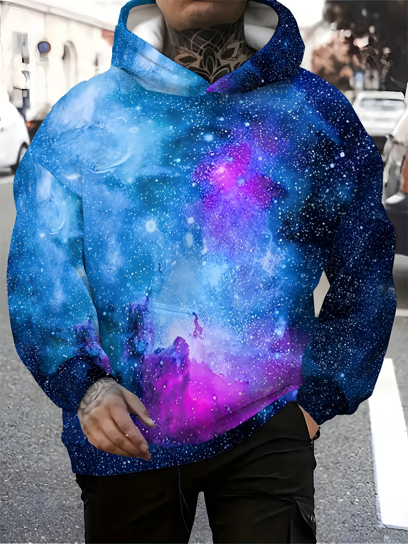 

Men's Machine Washable Pullover for Cosplay, Casual Attire Regular Fit Hooded Sweatshirt, Streetwear Fashion Comfortable Fabric