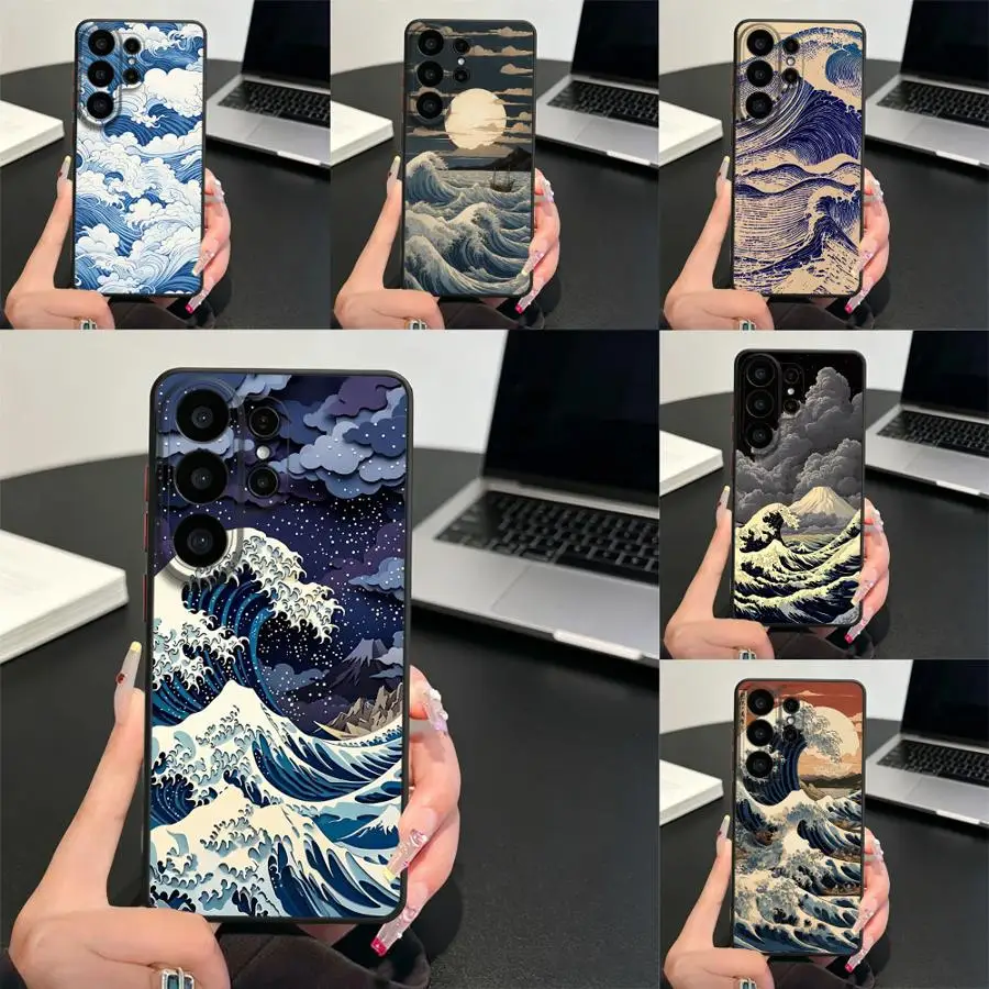 Violet Swirl Tide Funda Back Phone Cover Case for Samsung Galaxy S26 S23 FE S25 Ultra S22 S20 FE S21 S24 Plus Note 20 Ultra 10+