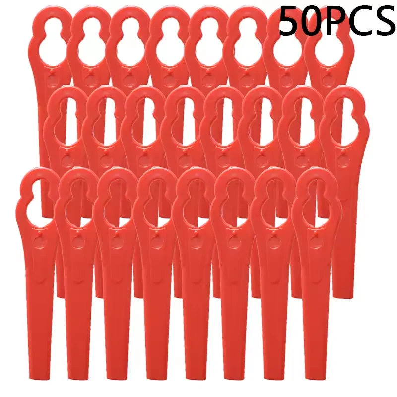 

100pcs Lawnmower Blades Plastic L83 Grass Cutting Blade Replacement Mowing Machine Blade Garden Cordless Grass Trimmer ﻿Blades