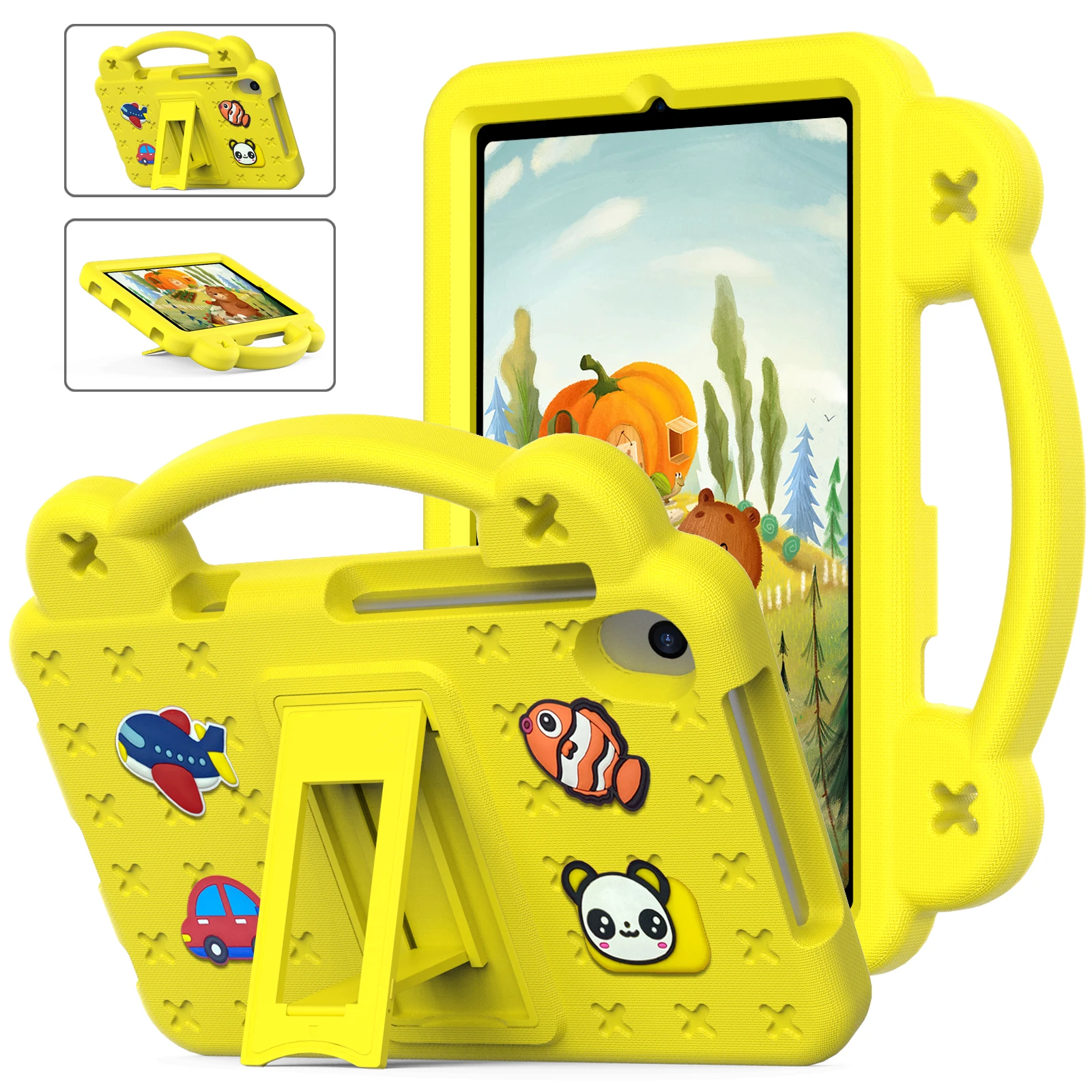 EVA Bear Stand Tablet Case For Walmart Onn 8.0 (4th Gen) 2024 With Hand Holder Bracket Colourful Cover Kids Funda Shockproof # $