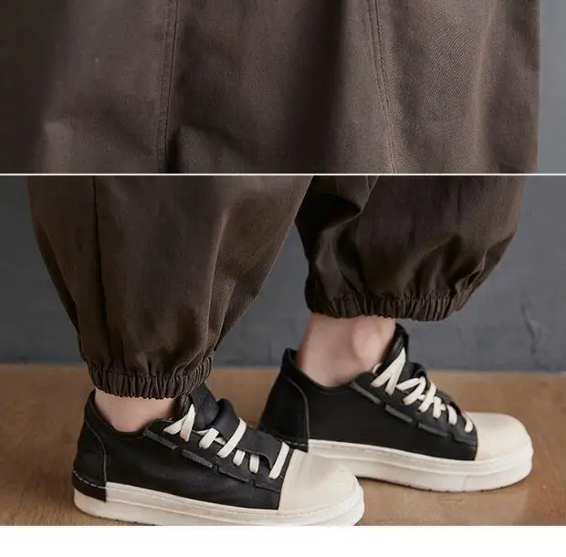 Salopette ample marron pour femmes, combinaison Cargo Baggy, pantalon à bretelles à manchette élastique