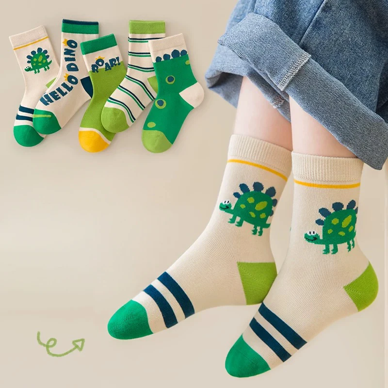 

5 pairs 1-14Years Colorful Colors Mid-tube Socks Chemically Stable Dimensionally StableAthletic Socks Children's Fashion