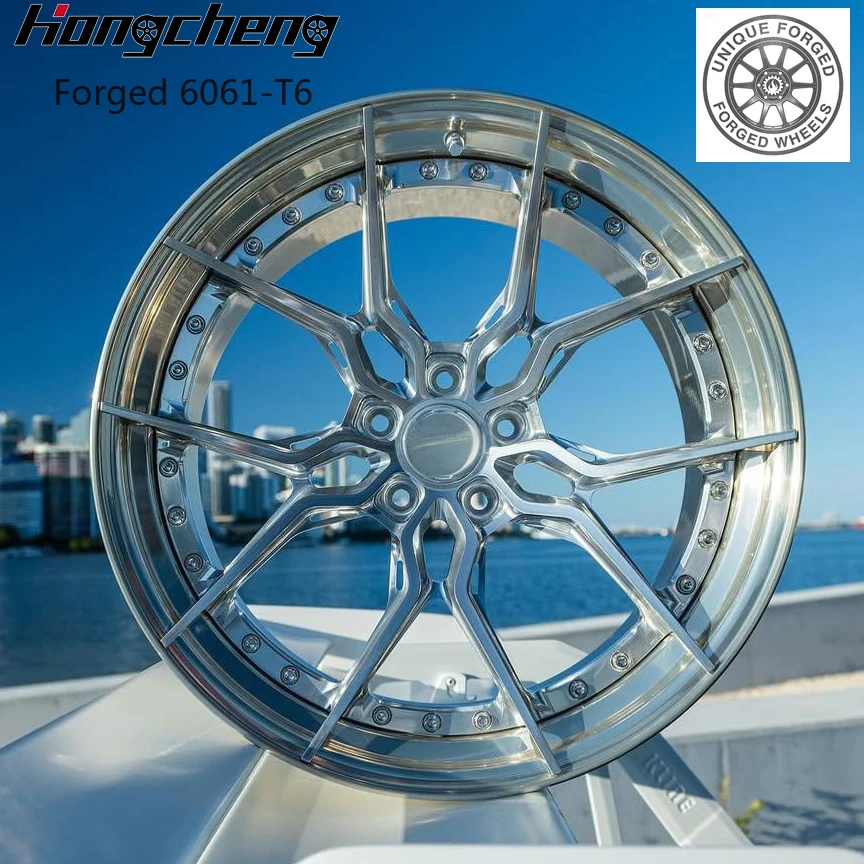 

2026 New Forged Alloy 2-piece 5x112 5x114.3 Chrome Polished Passenger Car Performance Wheels