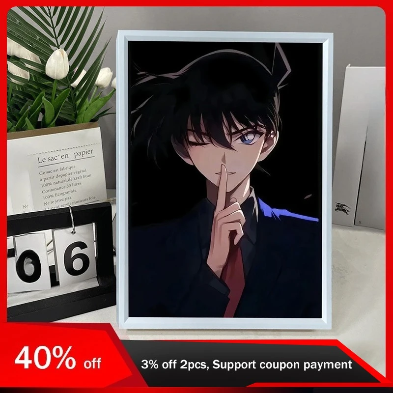 

21.5cm/8.46in Detective Conan 3D Light Painting Anime LED Peripherals Led Night Luminous Toy Collectible Lamp Bedroom Decoration