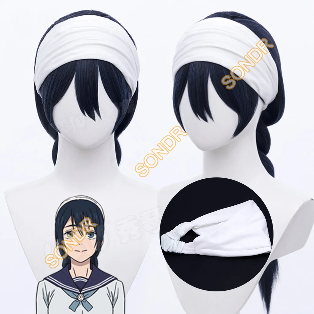 

Anime Amanai Riko Cosplay Wig Headband Blue Black Long Braid Women Halloween Party Carnival Role Play Accessories Synthetic Wigs