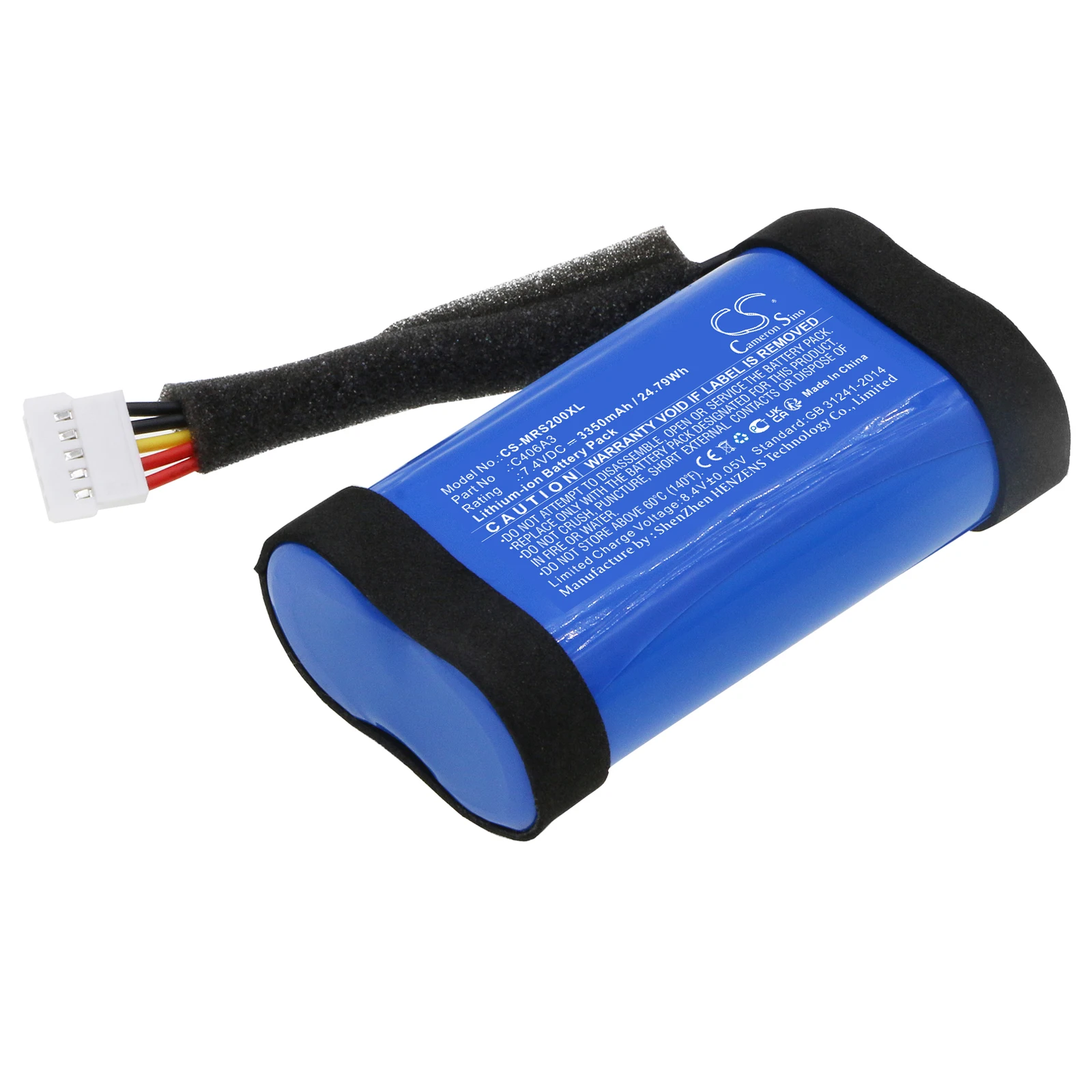 Speaker 3350mAh / 24.79Wh Battery For Marshall：C406A1  C406A3 Stockwell II Volts  7.40V Color  Blue