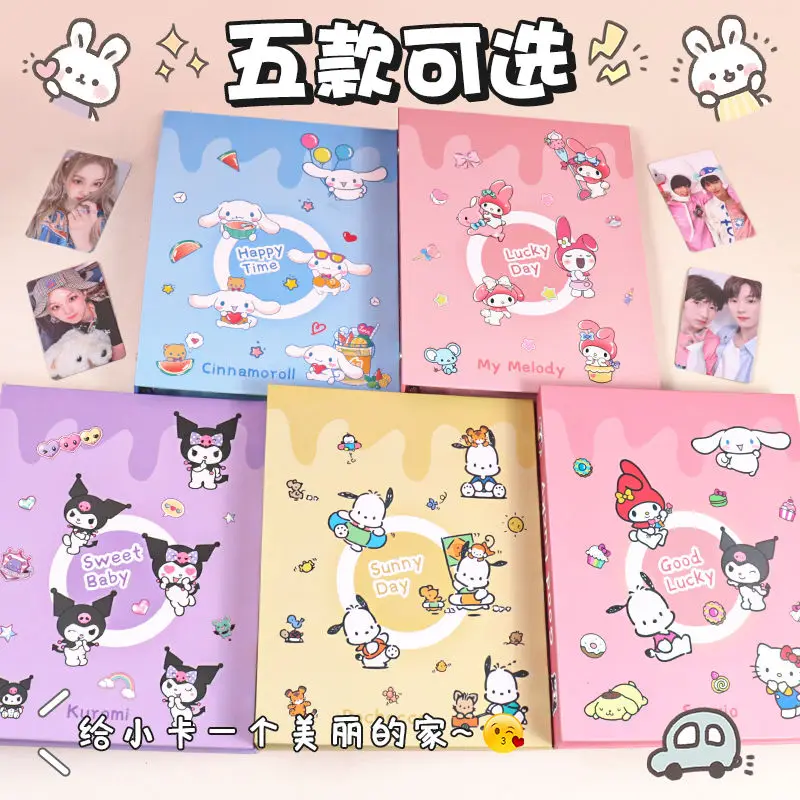 Neue kawaii sanrio cinna moroll hallo kitty kuromi meine melodie pochacco kleines karten speicher album niedliches karten album speicher fotoalbum