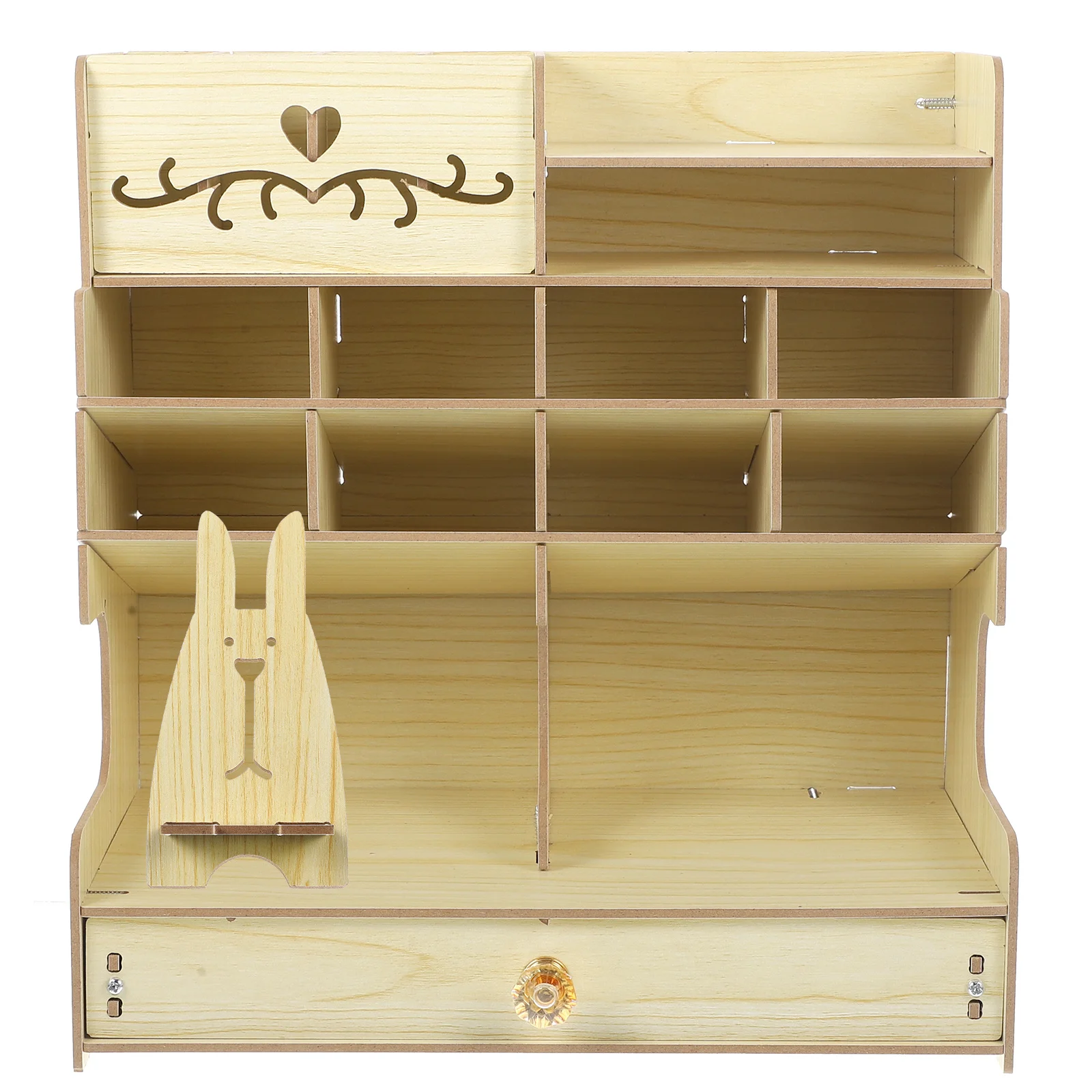 

Wood Desk Organizer Multi-Grid Pen Holder Storage Box Desktop Compartment Stationery Organizer Desktop Stationery Storage Box