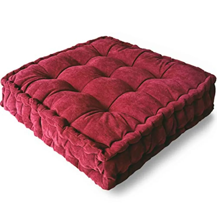 

Floor Pillow 25x25 Inch Square Meditation Cushion Floor Seating for Adults Oversized Tufted seat Cushion Reading Nook for Yoga