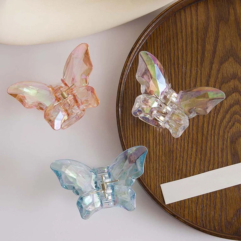 Butterfly Resin Hair Clip Crabs Transparent Hairclip Acrylic Cute Accessories For Women Girls Shark Clip Frosted Hair Claw