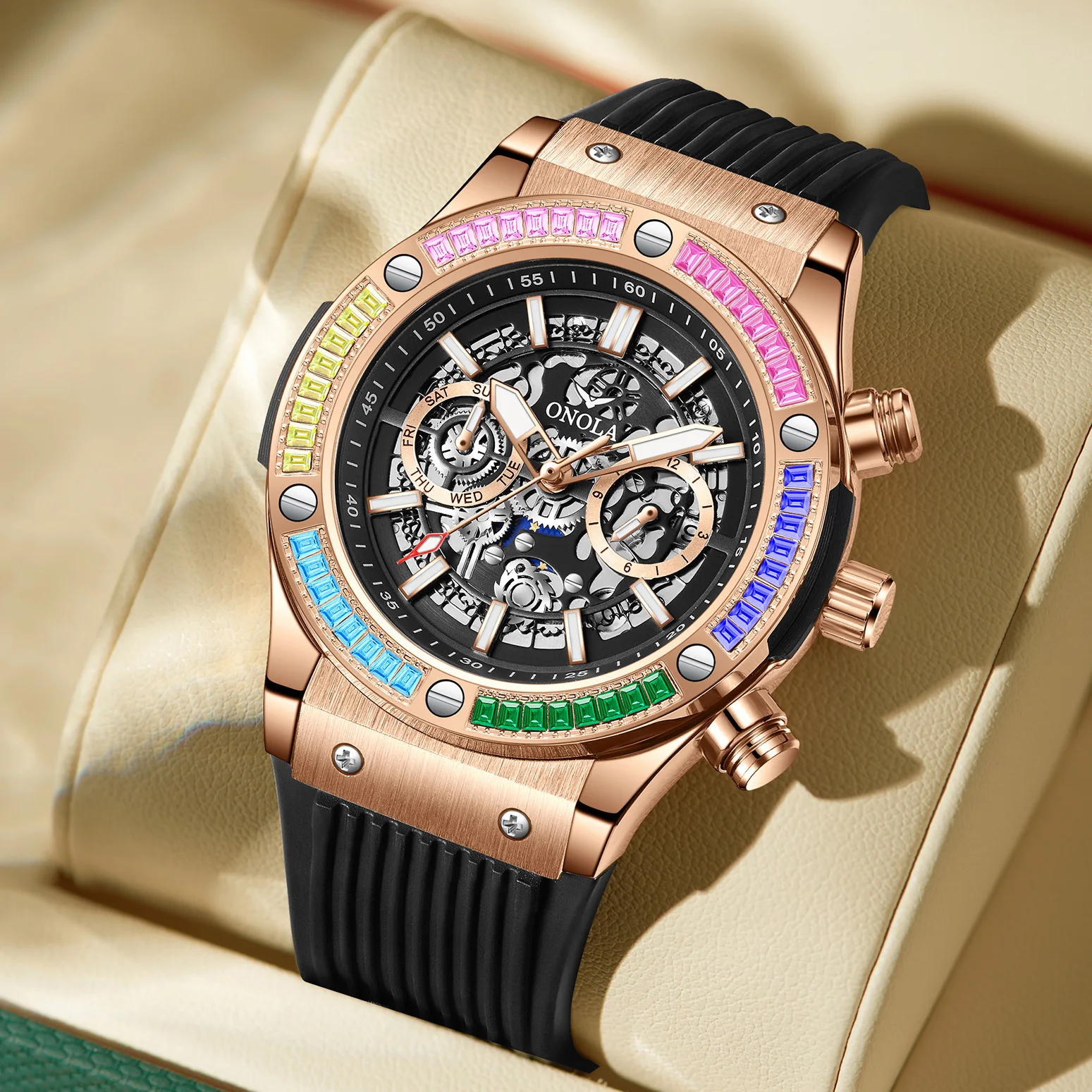 2023 Classic Luxury Watch for Menes Multifunction Sports Waterproof Luminous Casual Clock ONOLA Men Mechanic Watches