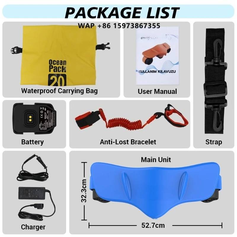 

Outdoor Ocean Snorkeling Sea Scooter Rechargeable Underwater Jet Propulsion Device 1.8M/S 5200mAh Battery 30-40MIN Runtime