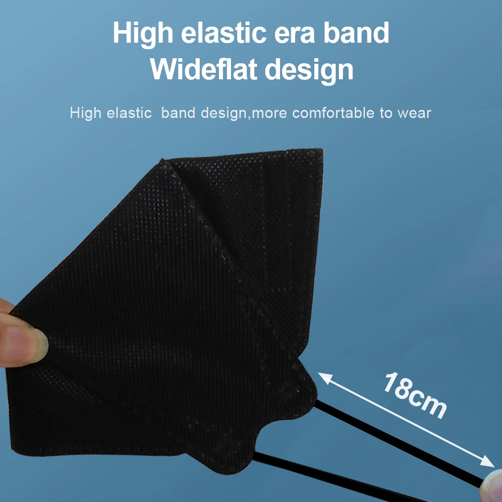 الكبار شكل السمكة المعتمدة KN95 FFP2 قناع 4 طبقات النسيج الأسود Mascarillas الفم FPP2 قناع الوجه KN95 تصفية التنفس ffp2mask