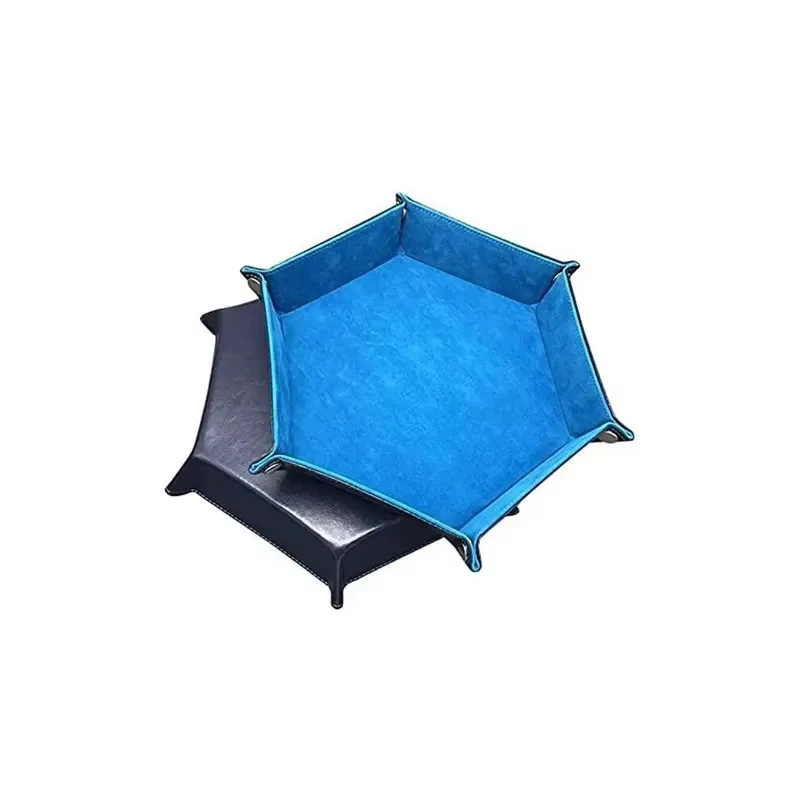 1pc Hexagonal Dice Tray and Miscellaneous Storage Box Board Game Dice Tray Accessories Leather Dice Tower view 6