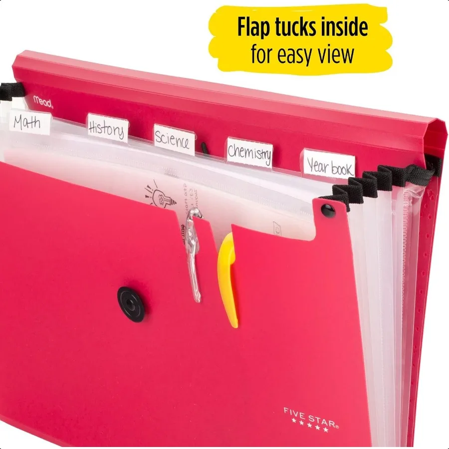 6 جيوب توسيع منظم الملفات مجلدات الملفات البلاستيكية القابلة للتوسيع مع جيوب وإدراج علامة التبويب 13 × 91 4 يحمل 11 × 81 2 بنجي