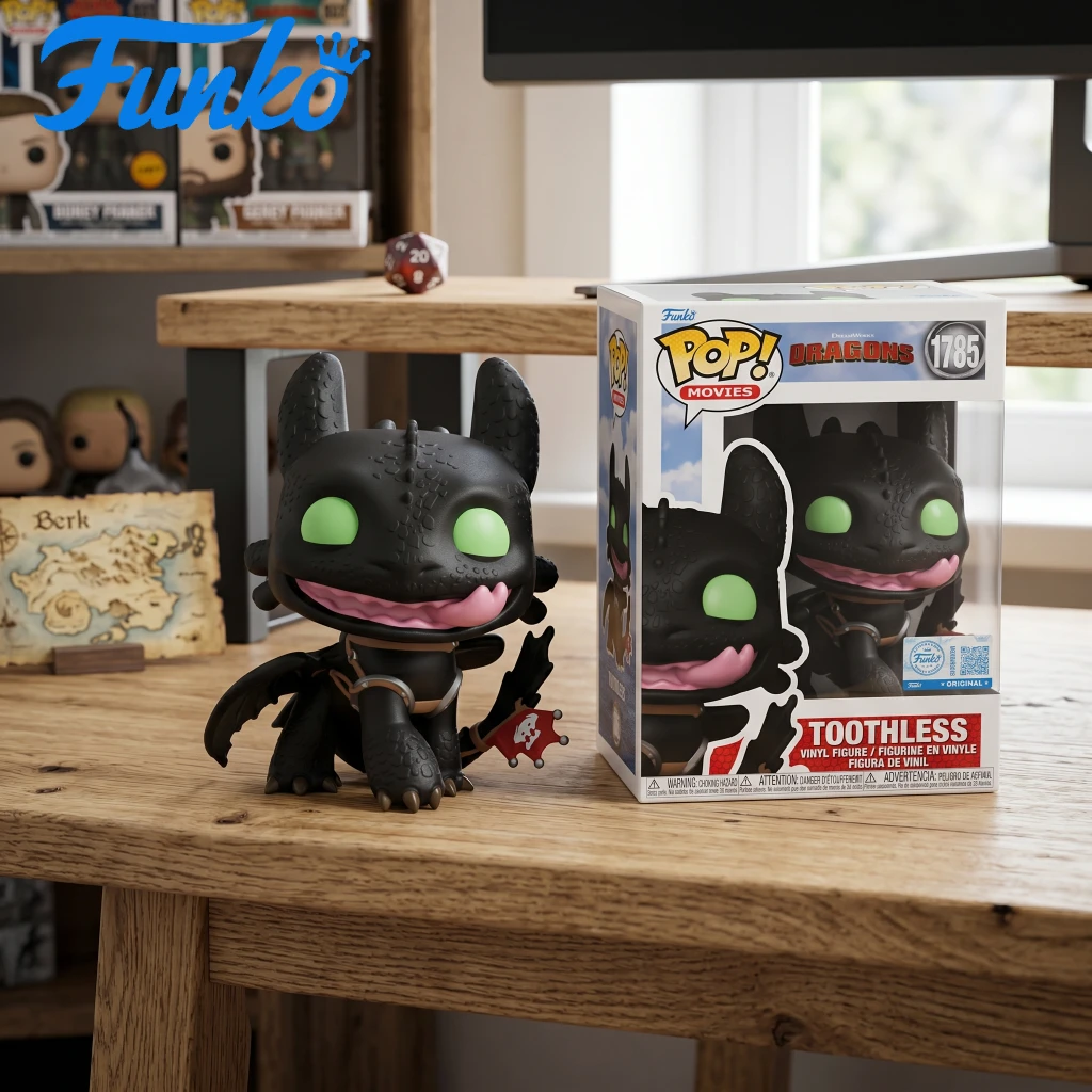 Funko POP! Películas: Cómo entrenar a tu dragón: Desdentado- 1785 #   Muñeco de Peluche Oficial y Original de Toothless, Mercancía de Anime, Regalo Navideño