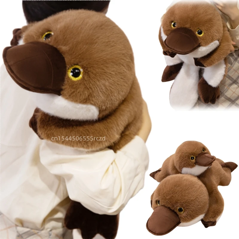 

55/80cm Creative Platypus Plush Doll Lifelike Long Brown Big Tail Platypus Reptile Stuffed Animal Home Decor Gift For Children