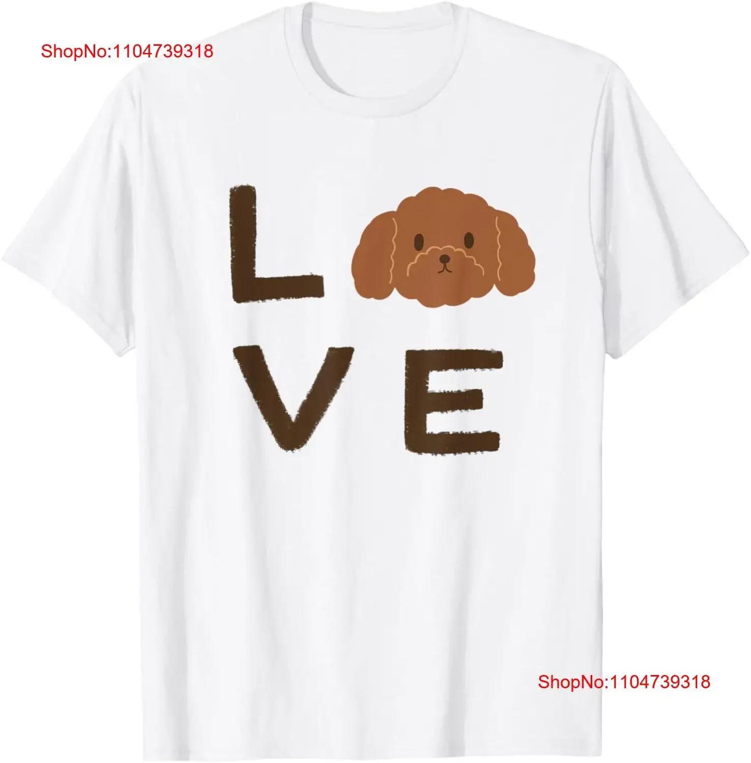 Lindo marrón Chocolate caniche cachorro perro amor camiseta vintage lavado ropa de diseñador Casual ligeramente Top para uso diario