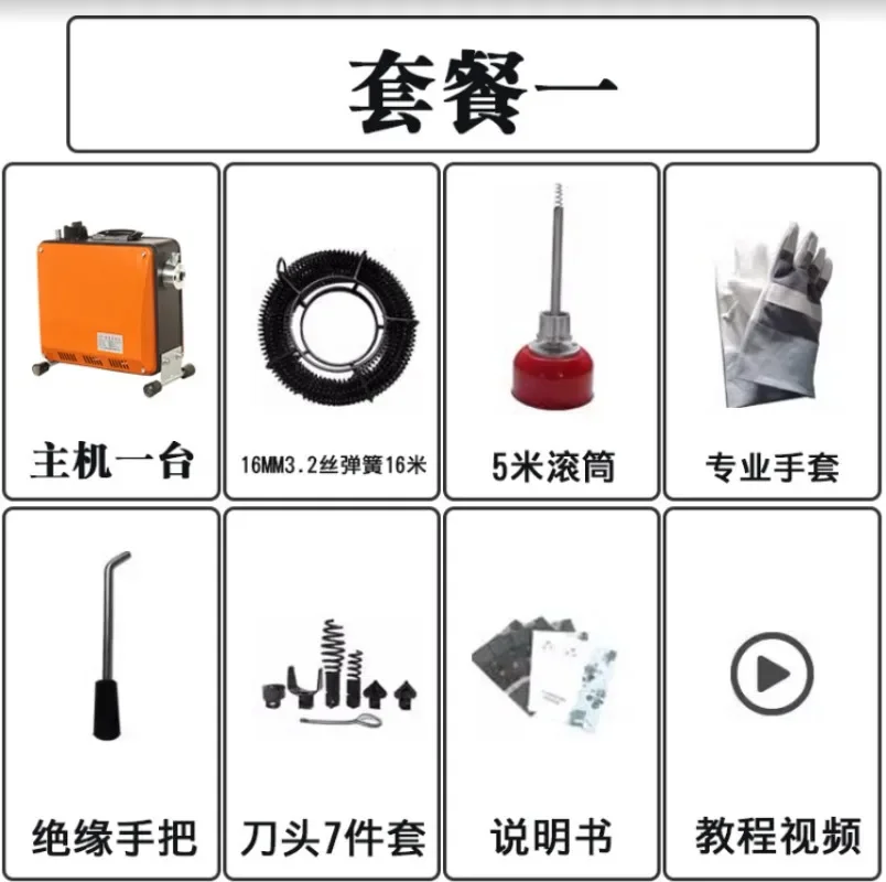 Electric High-power Pipe Dredging Machine, Sewer Toilet Dredger, Sewer Professional Tool, Drain Screwdriver, Simple Op