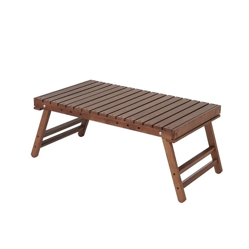 Outdoor Solid Wood Table Portable Folding Table Camping Hiking Barbecue Small Table Self-driving Tour Rack Picnic Table