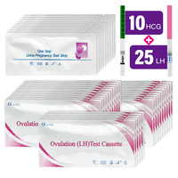 25 Ovulation Test Strips and 10 Pregnancy Test Strips Combo Kit, (25 LH + 10 HCG) Detect HCG with 99% Accuracy -Fast Easy to Use