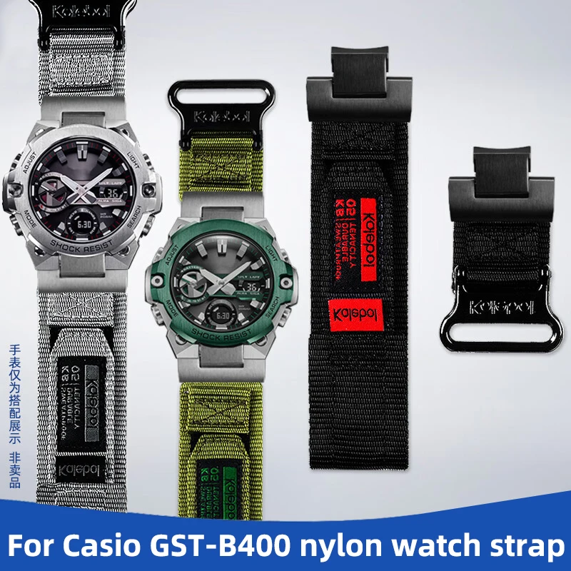 

Премиальный нейлоновый ремешок из ткани канвас для Casio G-SHOCK 5657 GST-B400 GST-B400D GST-B400CD GST-B400AD - прочный модифицированный ремешок для мужчин