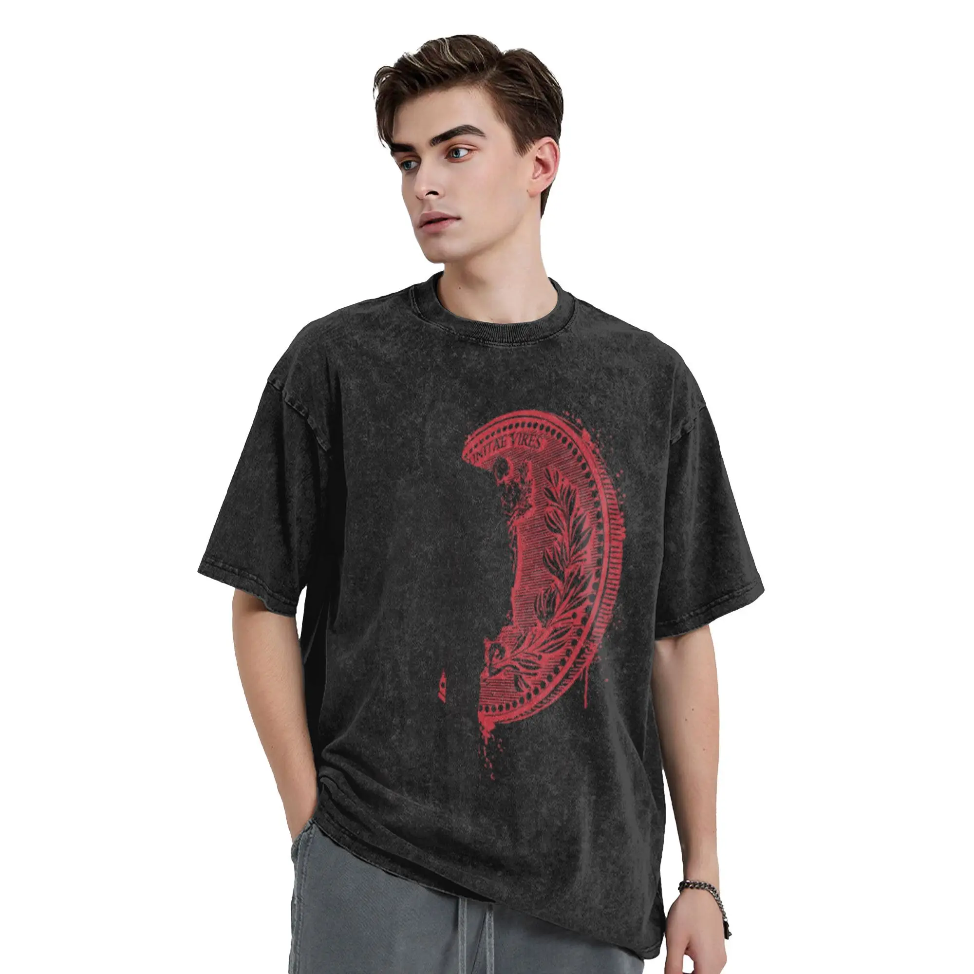 

2025 Summer John Wick The Movies Men 100% Pure Cotton Printed Washed T-shirt Funny Short Sleeve Round Collar Pure Clothing Y2k