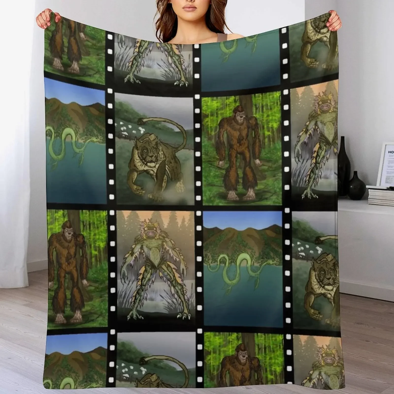 

Cryptozoology, Cryptids and Forteana series 1 Throw Blanket Thin Sleeping Bag Bed Blankets