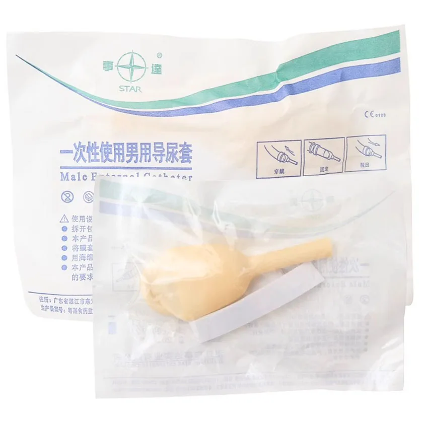 Einweg-Hülle für männliche Harnkatheterisierung, dicke, selbstklebende Latexhülle für bettlägerige ältere Menschen