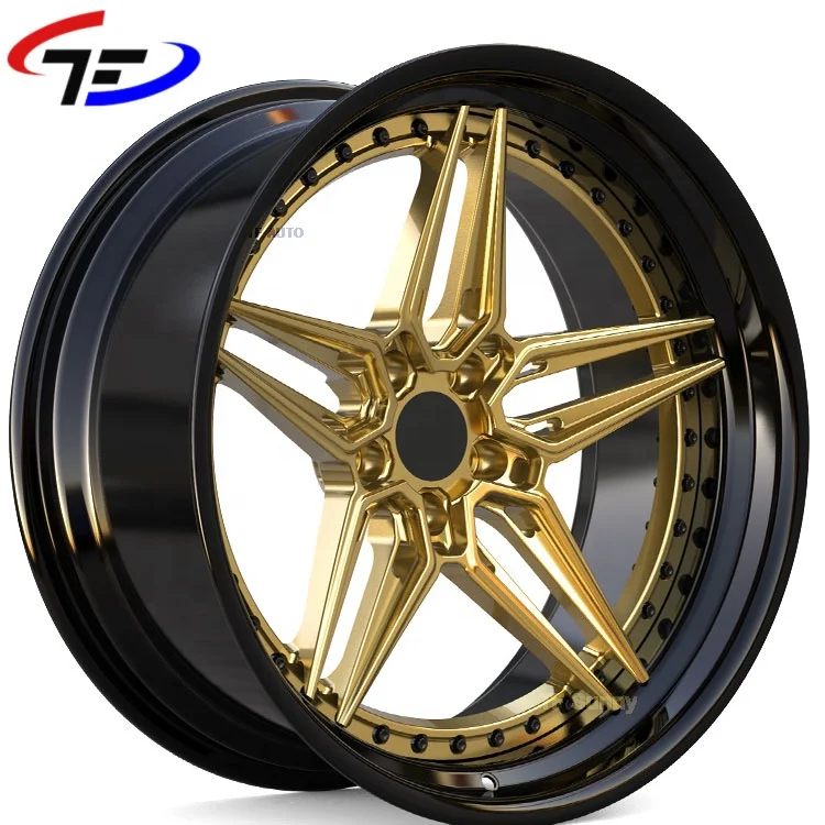 

Concave Chrome Gold Passenger Car 5*114.3 Forged Deep Dish Rims Wheels For Ford