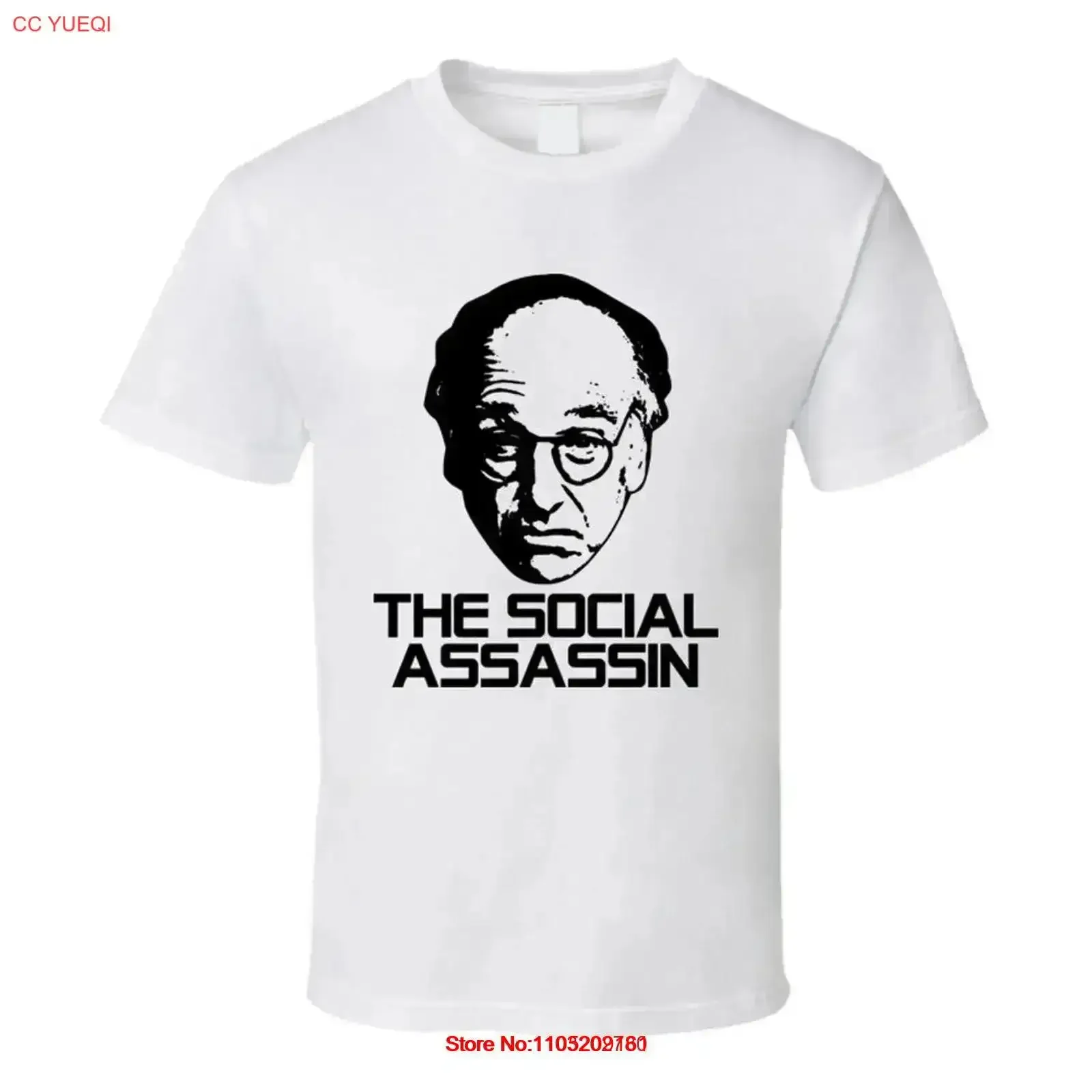 

Larry David Social Assasin Curb Your Enthusiasm TV Show T Shirt vintage Washed Stretched graphic streetwear Casual vintage Soft