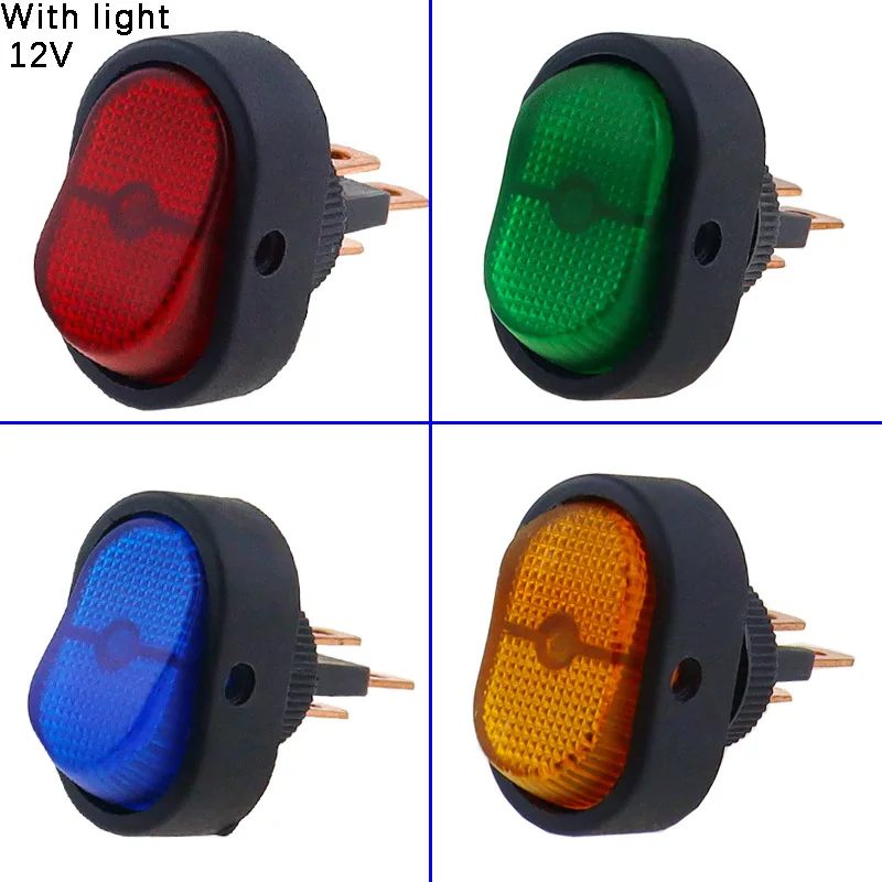 

ASW-20D-3 Marine Automatic Rocker Switch 30A 12v Switch with Dot LED Light Red Green Blue