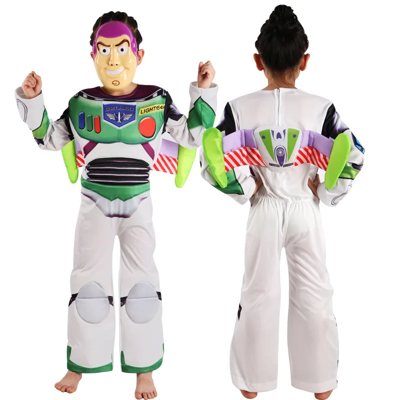 Halloween Buzz Lightyear Costume Children Jumpsuit Costume Mask Unisex Carnival Party Cartoon Cosplay Performance Dress Up Props