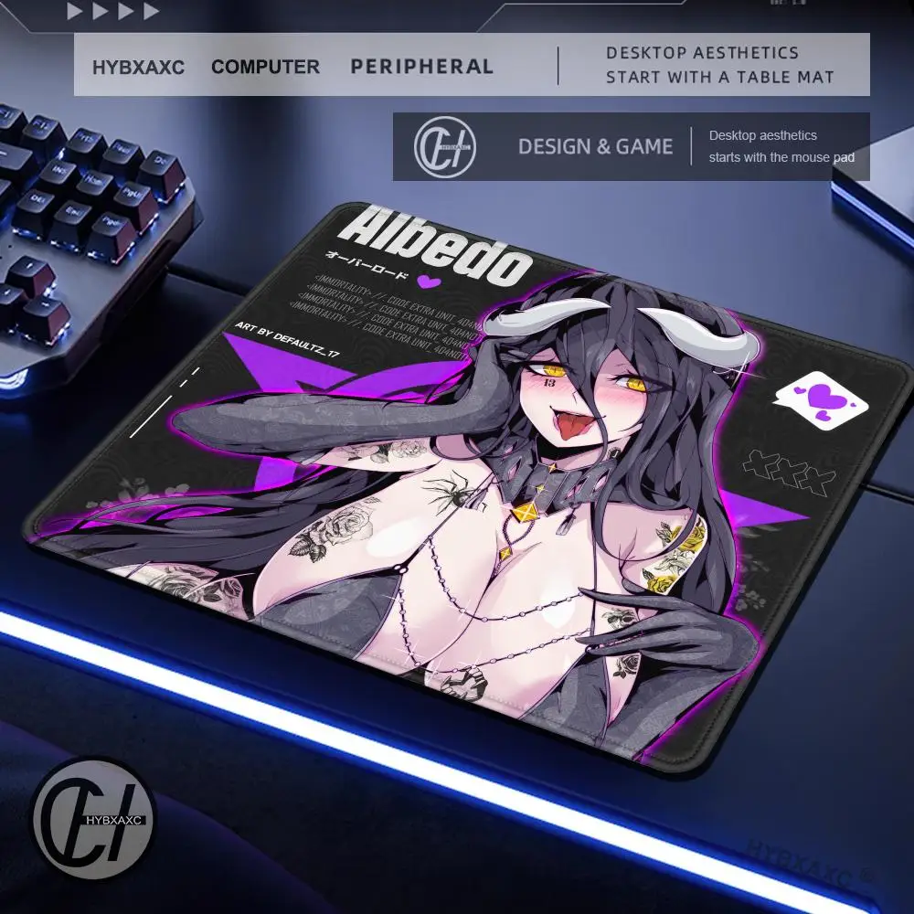 Small Mouse Cute Girl Carpet Mause Pad Gamer Albedo Anime Sexy Girls Keyboard Pads Gaming Desk Mat Protector Small Mousepad Desk