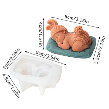 3D嬰兒睡姿矽膠模具 廚房DIY翻糖蛋糕烘焙巧克力模具 手工肥皂蠟燭石膏樹脂黏土工具 8 最佳銷售 嬰兒矽膠模具 - №6