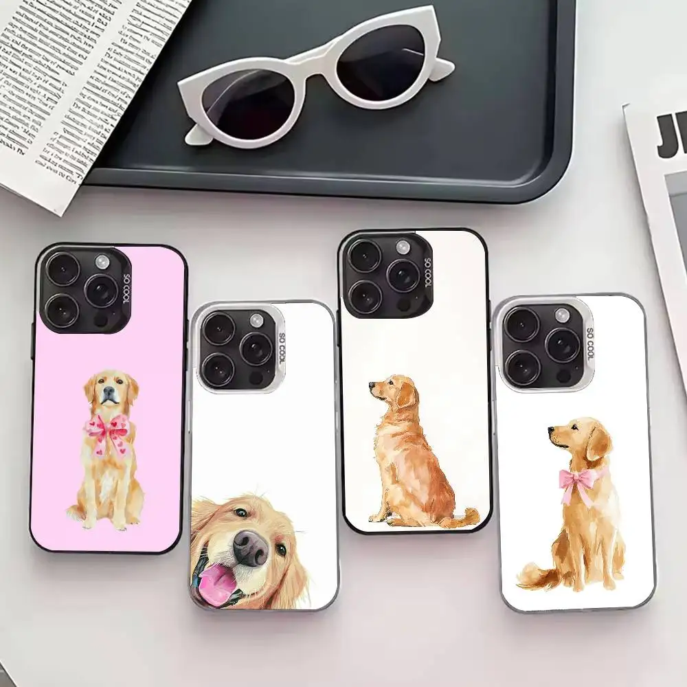 

L-Labrador D-Dog Phone Case For iPhone 17,16,15,14,13,12,11 Plus,Pro Max,XS,Colored silver phone case