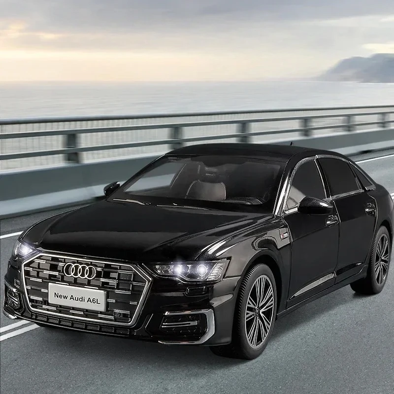 Modelo de coche fundido a presión de aleación A6L 1:18, juguetes con sonido y luz, modelo de escala extraíble, juguete para niños, regalos, regalo de cumpleaños