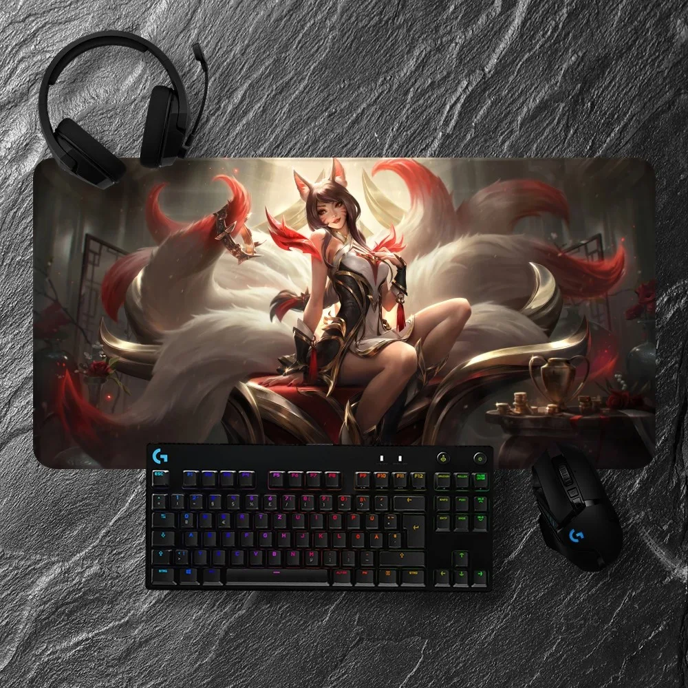 Leagues of Legends LOL Ahri Mousepad Non-slip Lockedge Office Student Gaming Thickened Large Writing Pad Cushion