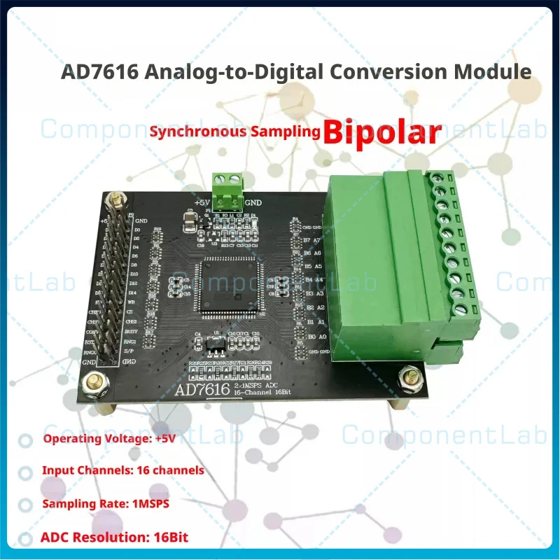 AD7616 ADC Module 16Bit 16-Channel High Speed Data Acquisition 1MSPS SAR ADC