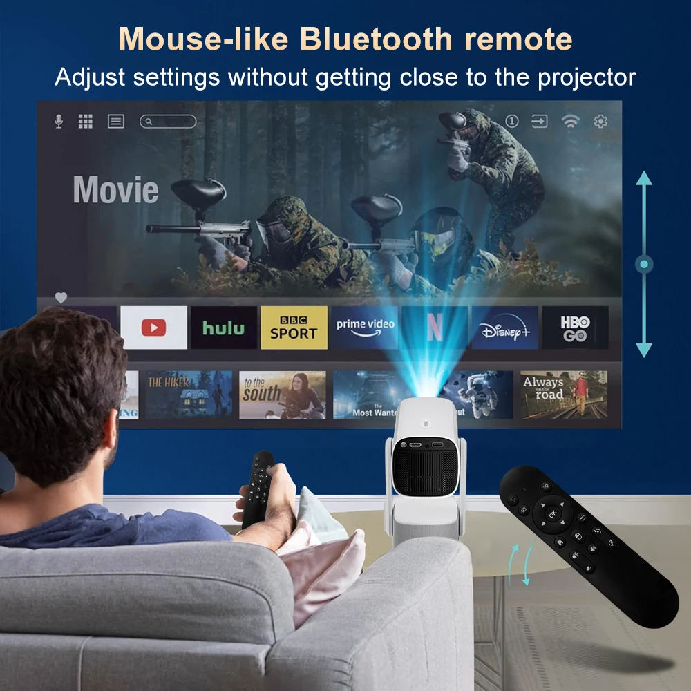 Imagem -06 - Mini Projetor com Luz Ambiente Android 11 2.4g 5g Wifi Bt5.2 Suporte 720p 4k Home Cinema Mini Projetor Inteligente ao ar Livre Salange-k2