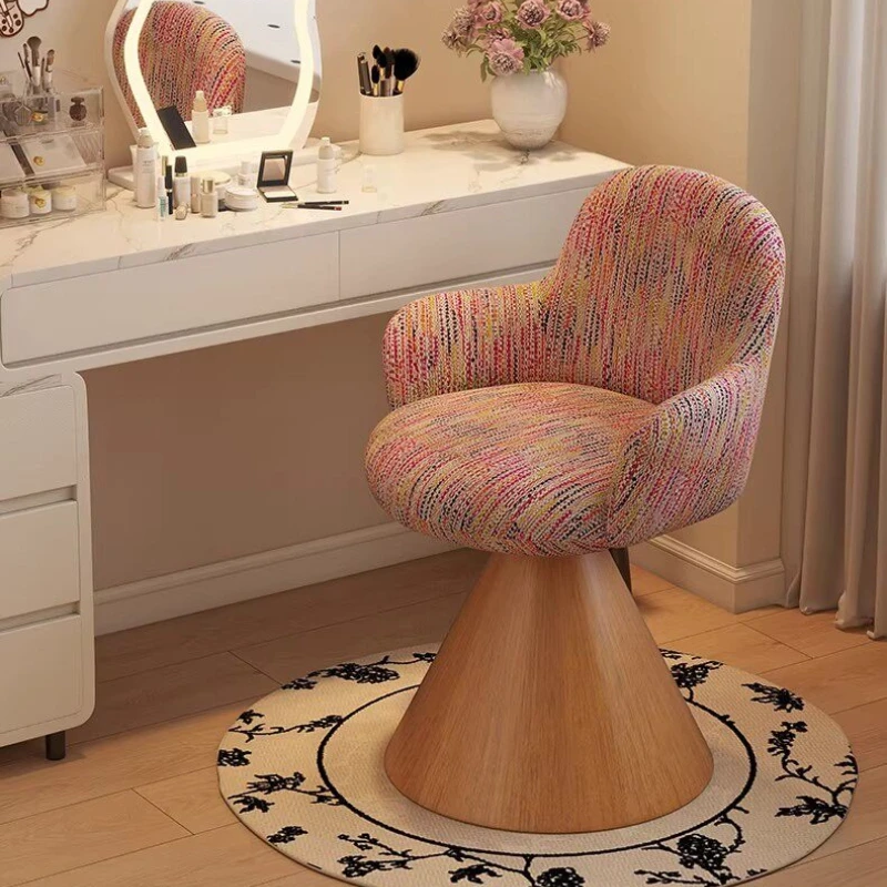 Nordic senior vanity chair bedroom light luxury rotating backrest makeup chair girls elegant taburete giratorio home furniture