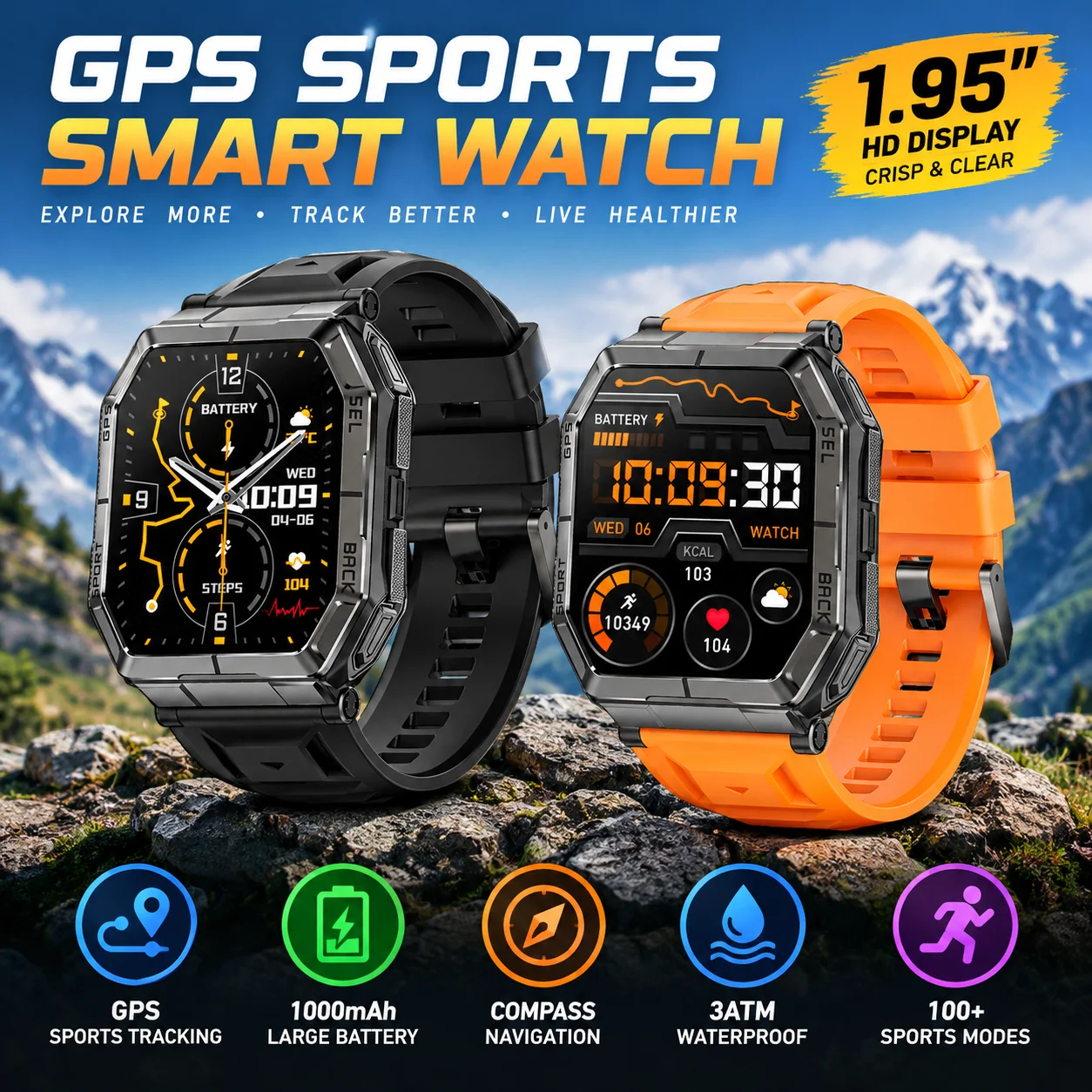 LIGE New GPS Tracker Smart Watches1000mAh Large Battery Professional Waterproof BT Call Military Sports Fitness Men Smartwatch