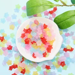 9x4mm 200PCS Candy Color Transparent Acrylic Frosted Flower Beads For Handmade Necklace Earrings Bracelet DIY Accessories