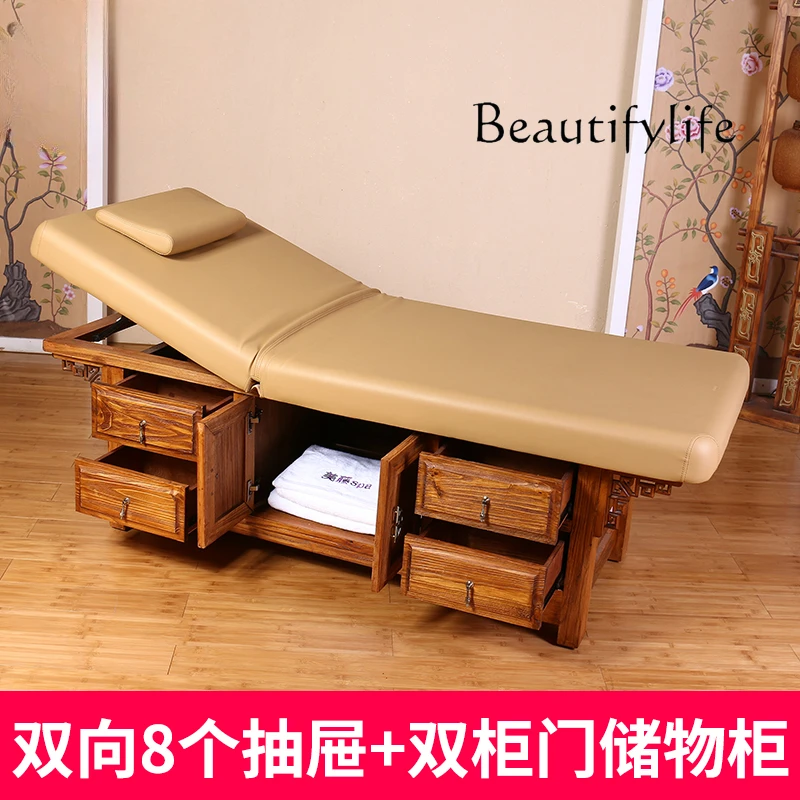 

Solid Wood Beauty Massage Massage Bed Home Physiotherapy Thai Spa Installation-Free Massage Bed