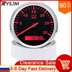 3000 RPM Meter 85mm Tachometer Tacho Gauge with Hour Meter For Marine Boat Car Gasoline Diesel Engine 12V 24V Red Backlight